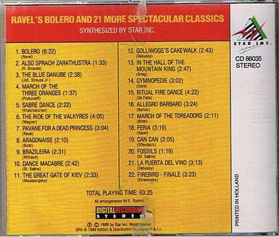 R-1097478-1206617534_jpeg.jpg Star Inc. - Ravel's Bolero And ** More Spectacular Classics, Synthesized By Star Inc. (CD) - Afbeelding 2