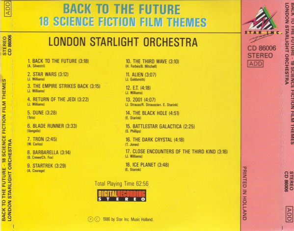 R-1118102-1292694096.jpg London Starlight Orchestra - Back To The Future (18 Science Fiction Film Themes) (CD) - Afbeelding 2