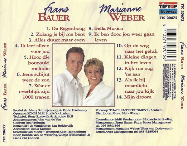 R-1186471-1712322784-9153_ccefb7e4-5cc5-4a2e-99ff-e23c3341e371.jpg Frans Bauer & Marianne Weber - Frans Bauer & Marianne Weber (CD) - Afbeelding 2