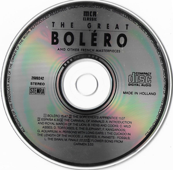 R-13086840-1547824670-6867.jpg Maurice Ravel, Paul Dukas, ... - The Great Boléro And Other French Masterpieces (CD) - Afbeelding 2