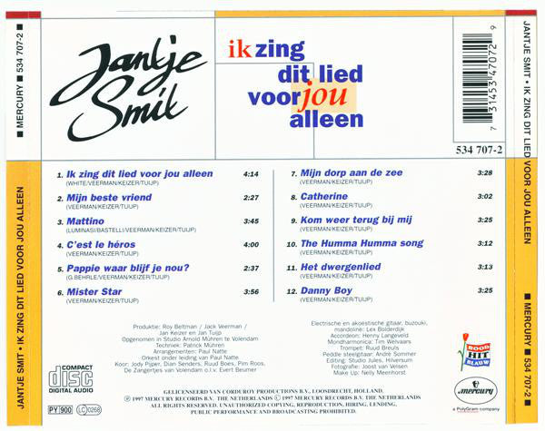 R-13168237-1549223919-4270.jpg Jan Smit - Ik Zing Dit Lied Voor Jou Alleen (CD) - Afbeelding 2