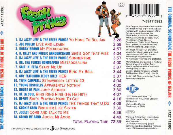 R-1741444-1633345736-1437.jpg Various - The Fresh Prince Of Bel-Air The Original Soundtrack (CD) - Afbeelding 2