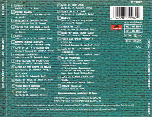 R-3663816-1440759768-6459_ef64213e-9c21-49a7-a4b8-ee8772157cc9.jpg Various - Grease (The Original Soundtrack From The Motion Picture) (CD) - Afbeelding 2