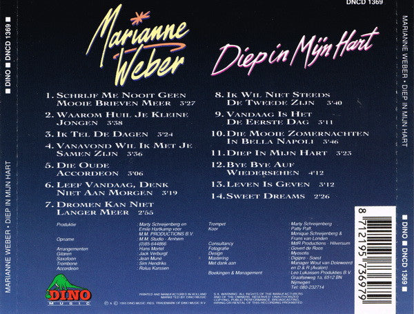 R-6443035-1419343756-9212.jpg Marianne Weber - Diep In Mijn Hart (CD) - Afbeelding 2
