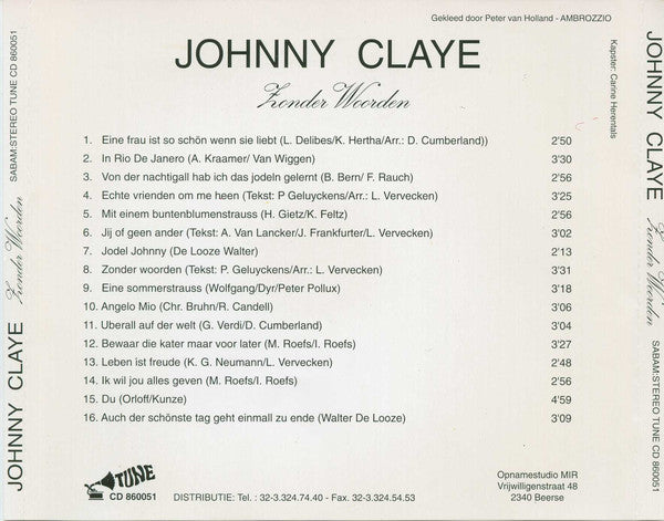 R-9977225-1489547246-9877_jpeg.jpg Johnny Claye - Zonder Woorden (CD) - Afbeelding 2